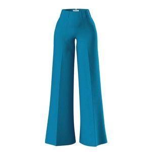 Hanifa Small Jade Linen Pants - Teal Blue Color